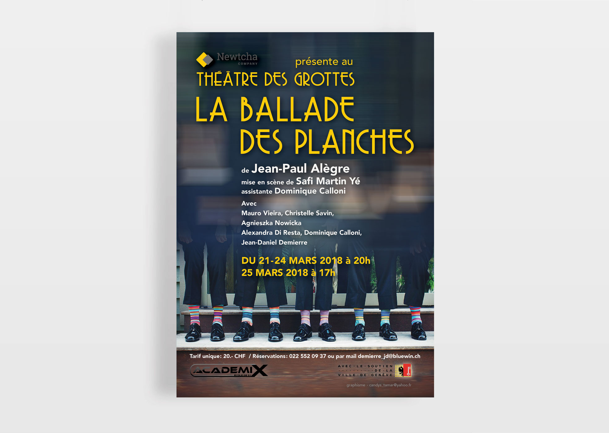 Affiche La Ballade des planches, Theâtre des Grottes 