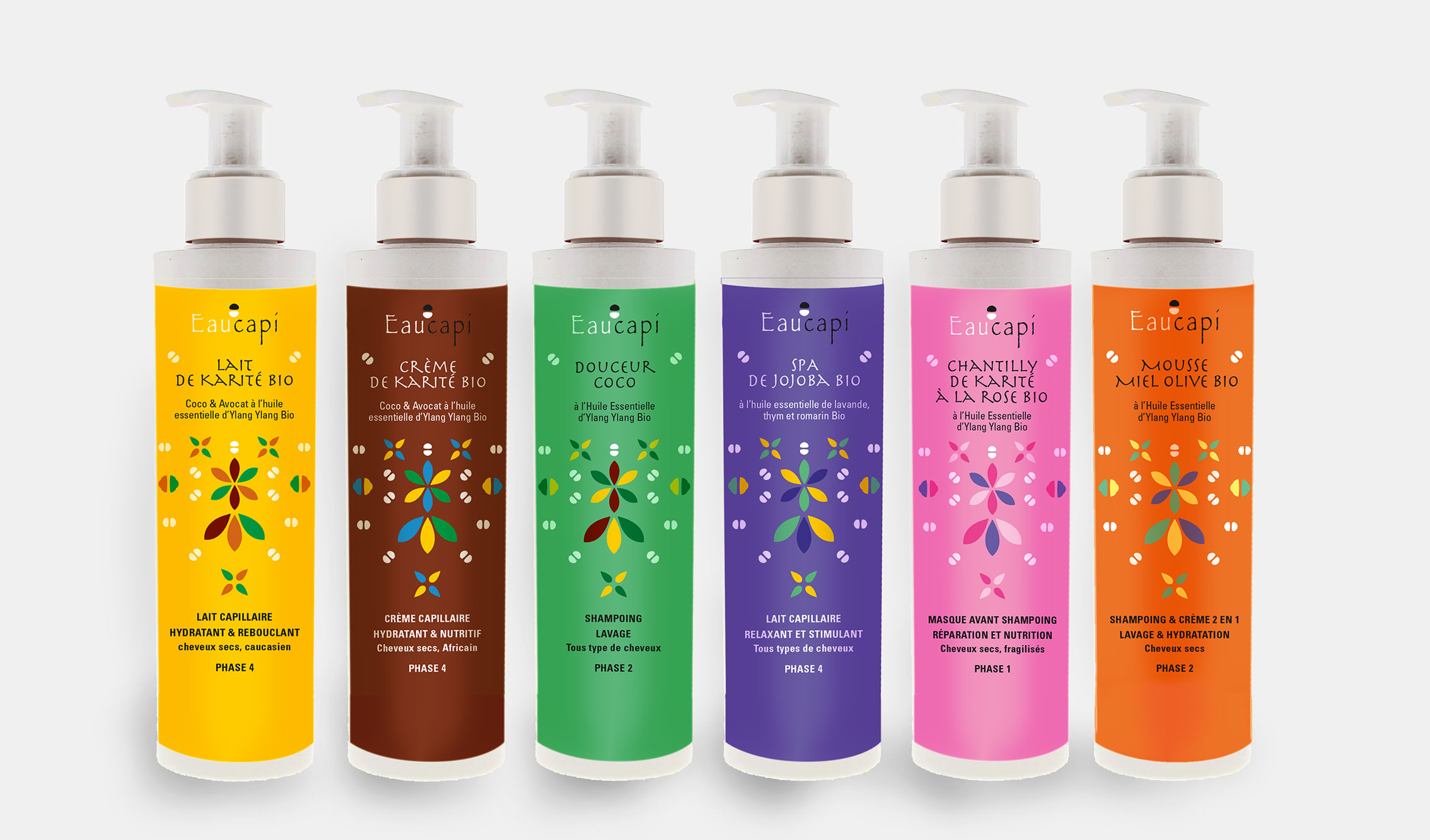 création @atelierOdepluie du packaging des produits cosmétiques, Eaucapi, Bilonda, Redécouvrez la vraie naturel de vos cheveux
